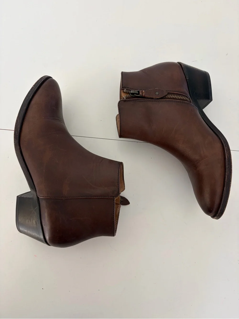 Thursday Boot Company Downtown Bootie Amaretto Brown Leather Ankle Boots